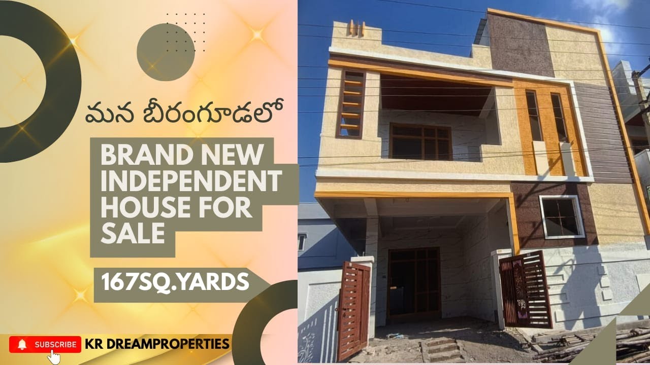 House no154   మన బీరంగూడ లో Total 167sq yardsలో  brand new G+1 independent house for sale