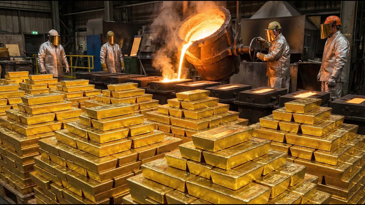 Molten Gold to Solid Wealth: The Hypnotic Casting of 400oz London Good Delivery Bars