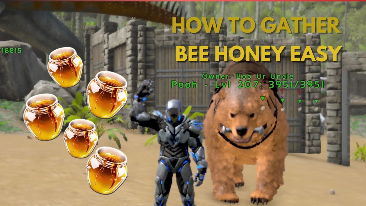 ARK ULTIMATE MOBILE EDITION: HOW TO GATHER HONEY WITH A DIREBEAR EASY METHOD