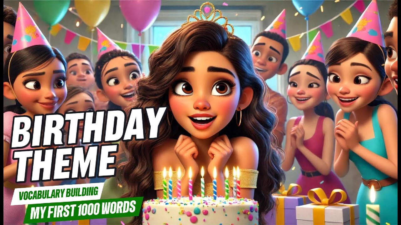 Happy Birthday Fun! | Learn Birthday Words | Vocabulary and Quiz | My First 1000 Words