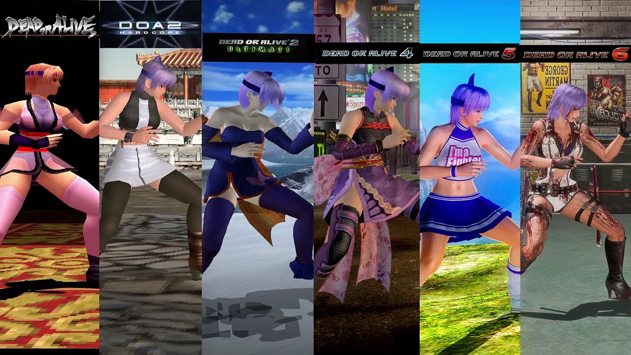 Evolution of Ayane [Dead or Alive Costumes 1998 - 2020]
