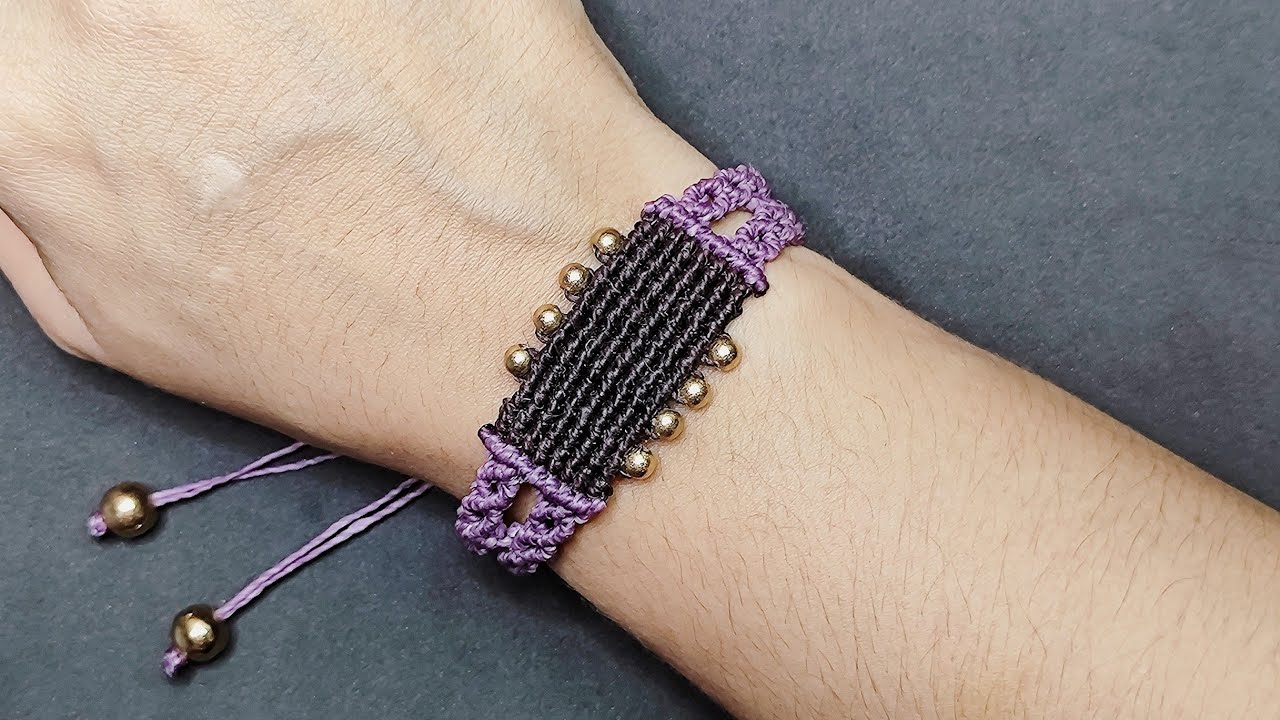 Pulseira Macrame com Miçangas passo a passo