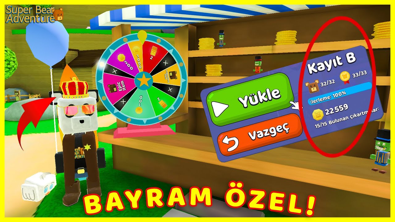 SUPER BEAR ADVENTURE HAYALET İZİ NASIL ALINIR? ÇARKIFELEK & GOLDEN BEARS & BAYRAM ÖZEL