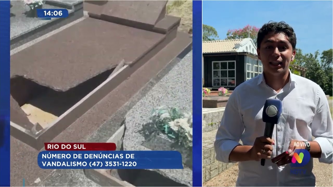 Cemitério de Rio do Sul sofre com vandalismo e túmulos são furtados e depredados