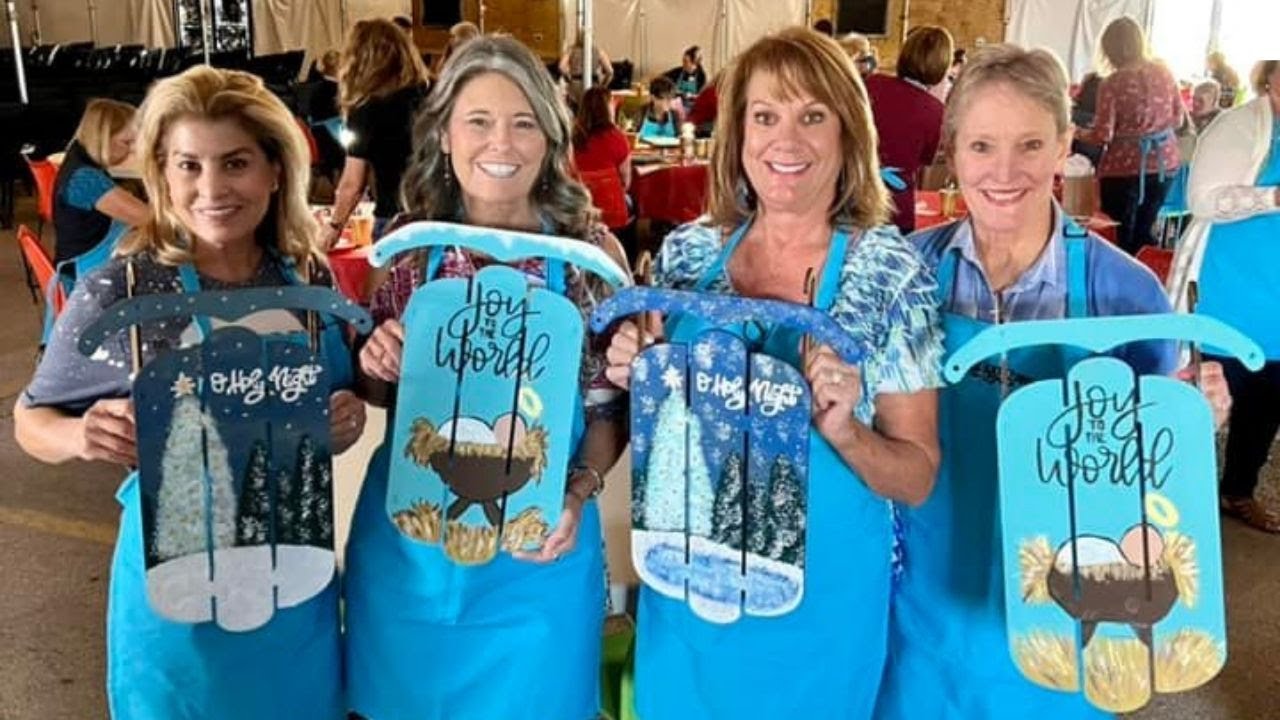 Paint Party Live: Large Wooden Sleigh Paint Party Event || Paint Party Headquarters