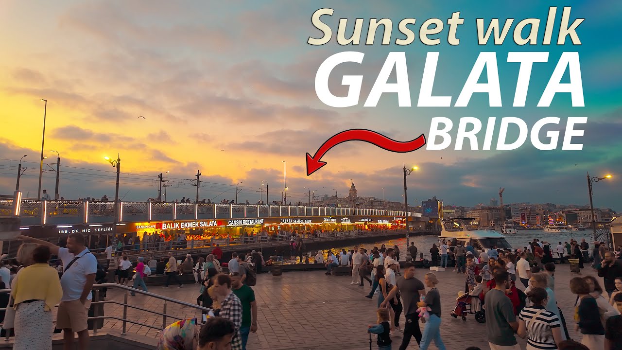 Galata Bridge Evening Walk - Istanbul's Golden Night Views