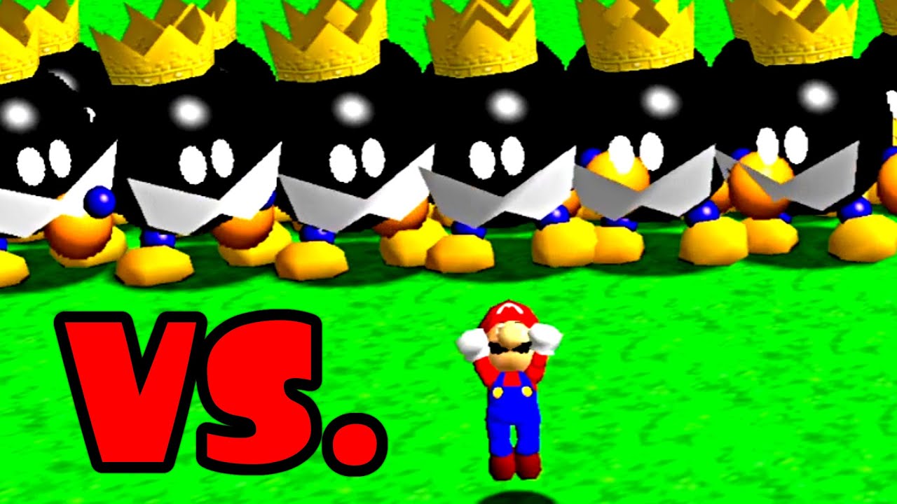 Can Mario defeat 56 King Bob Ombs?
