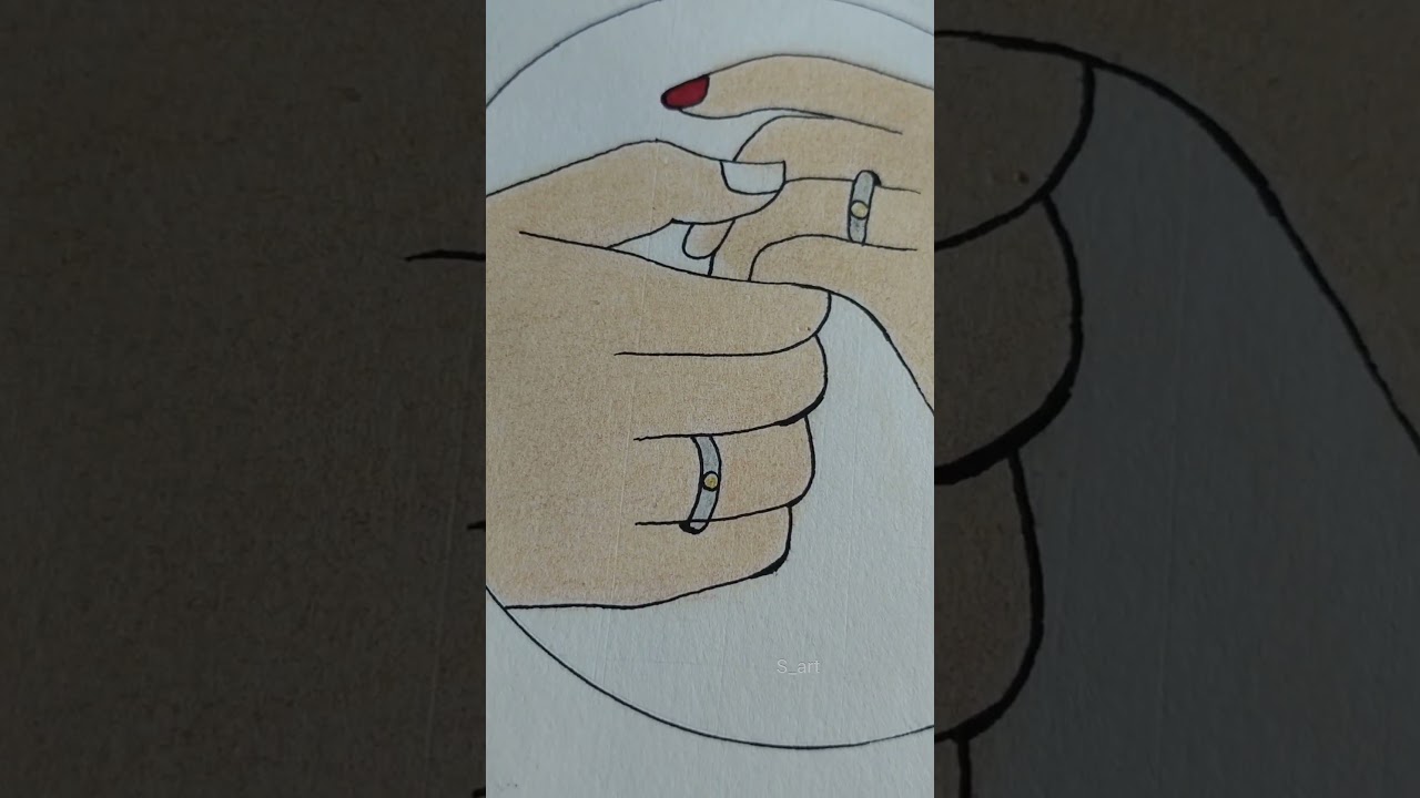 Couple holding hands drawing Easy            