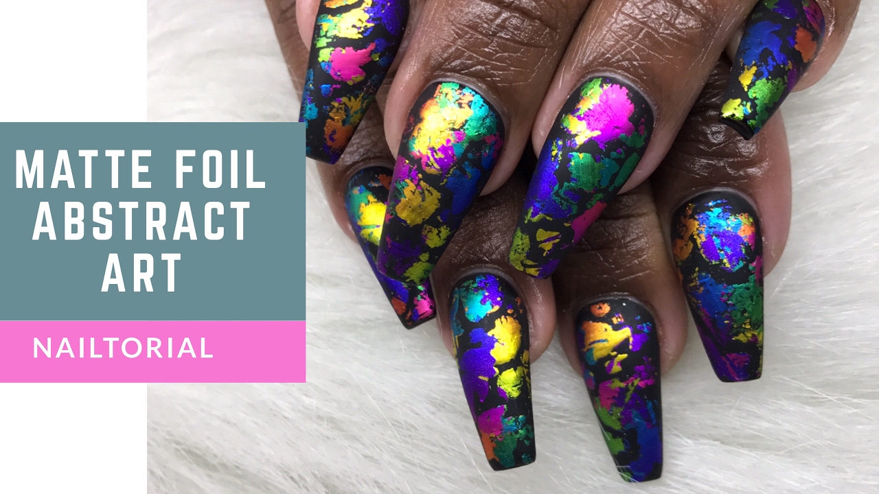 Nailtorial: Matte Foil Abstract Nail Art