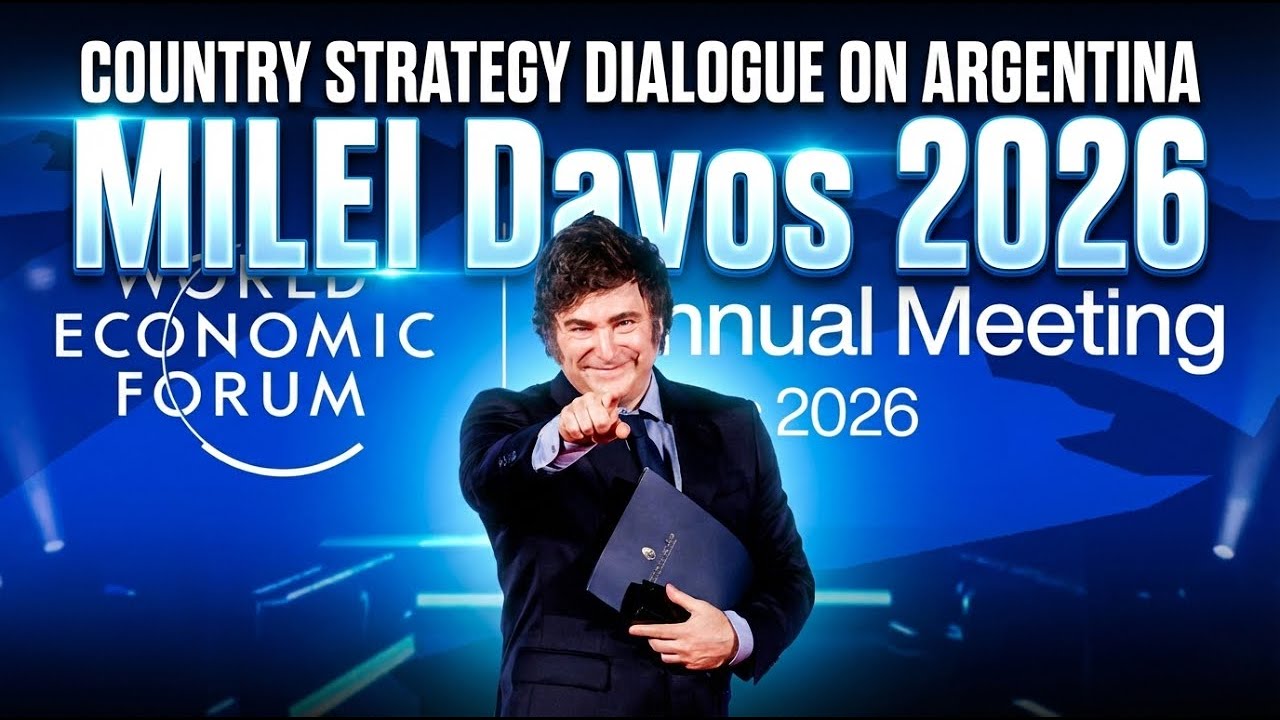 Milei en el panel "Country Strategy Dialogue on Argentina" Davos 2026 