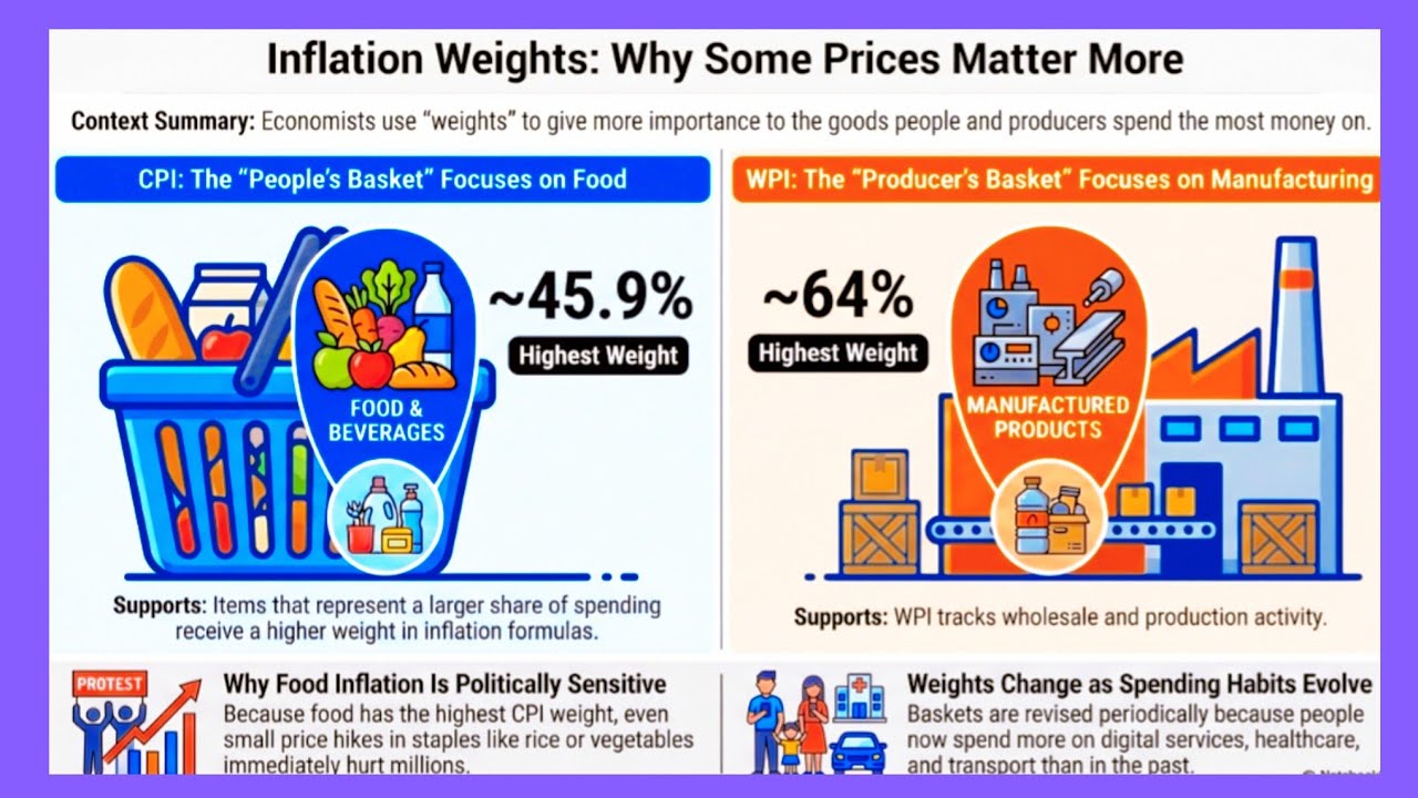CPI vs WPI Weightage Explained | Why Are Some Goods Given More Weight? | Economics Through Stories