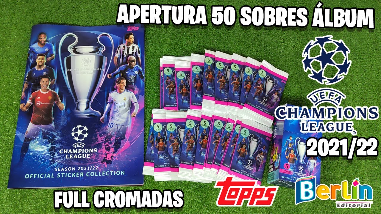 Álbum TOPPS UEFA CHAMPIONS LEAGUE 2021/22 : apertura 50 sobres (Full Cromadas)