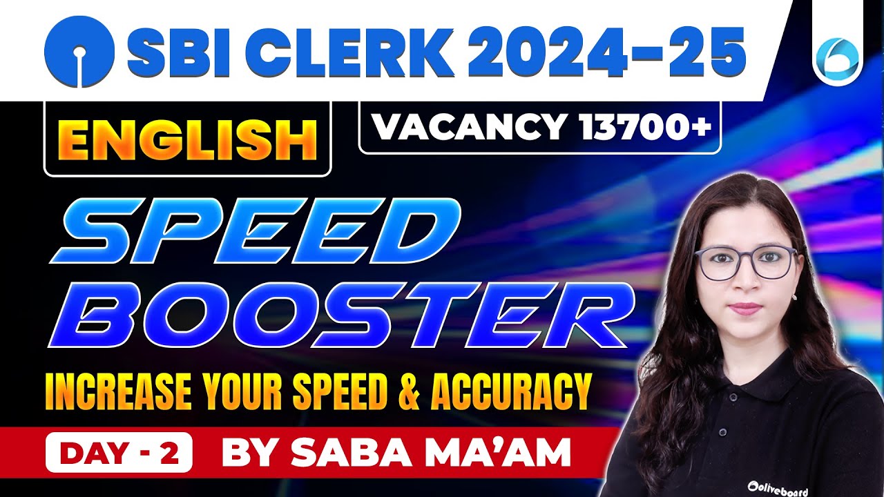 SBI Clerk English Speed Booster 2024 | Increase Your Speed and Accuracy | Day 2 | By Saba Ma'am