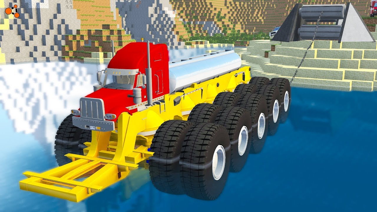 Beamng drive - Giant Winch Сrushes Сars #7