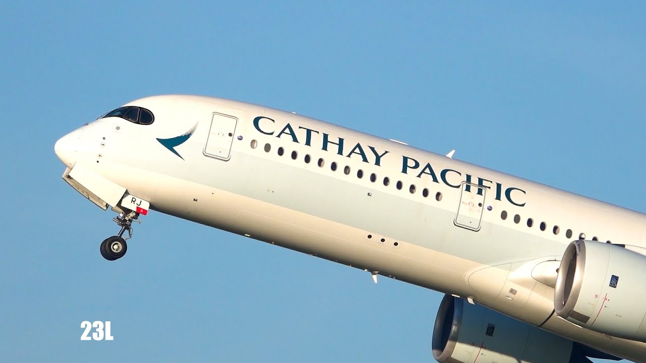 Great Takeoff Cathay Pacific Airbus A350-941 B-LRJ CX216  Manchester MAN To Hong Kong HKG 17/12/2021