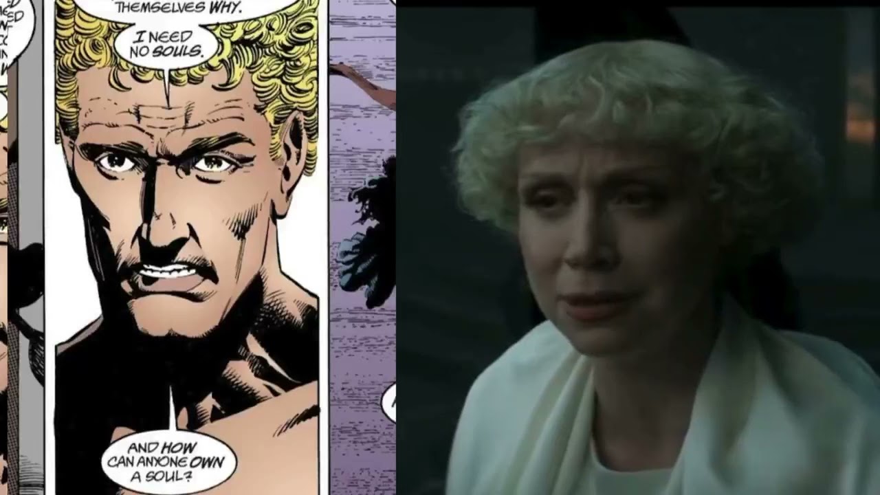 SANDMAN Season 2 ) Lucifer speech side by side comic