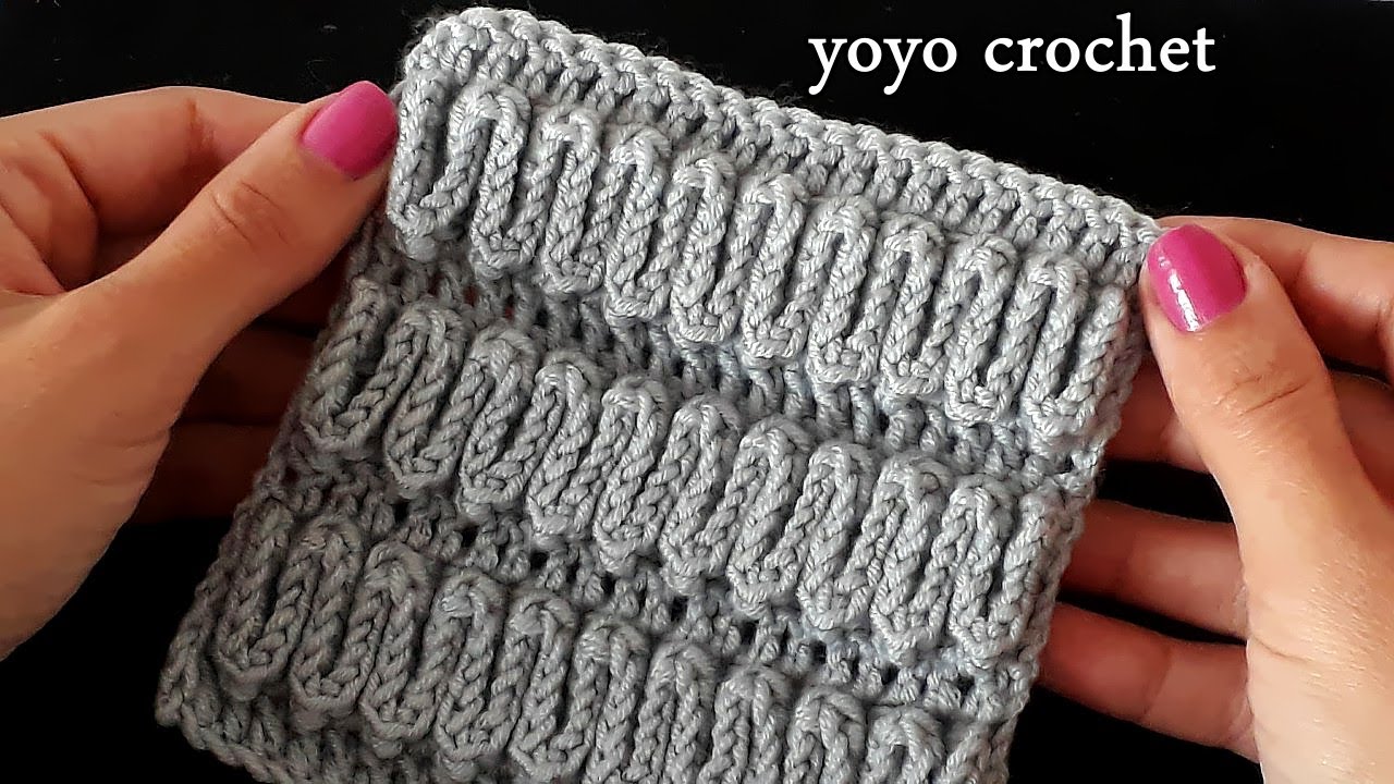 جديدة جداً !! ! كروشية غرزة  3d جميلة وسهلة/ حبيتها كتير !!!  - crochet 3d stitches #يويو_كروشيه