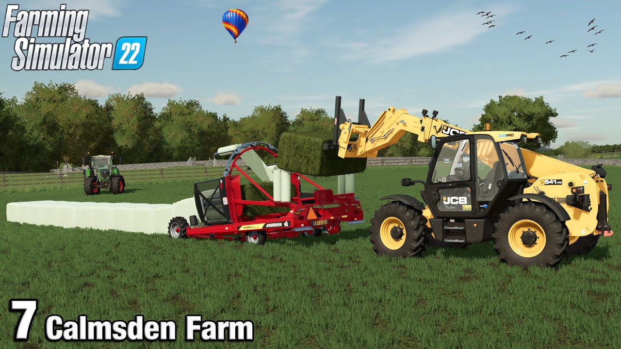 STATIONARY WRAPPING THE GRASS BALES  - Farming Simulator 22 FS22 Calmsden Farm Ep 7