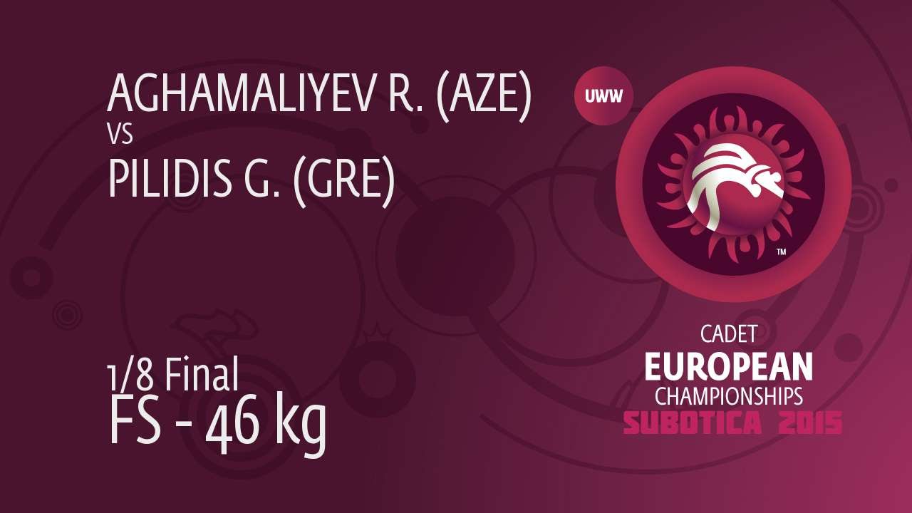 1/8 FS - 46 kg: G. PILIDIS (GRE) df. R. AGHAMALIYEV (AZE) by TF, 12-4