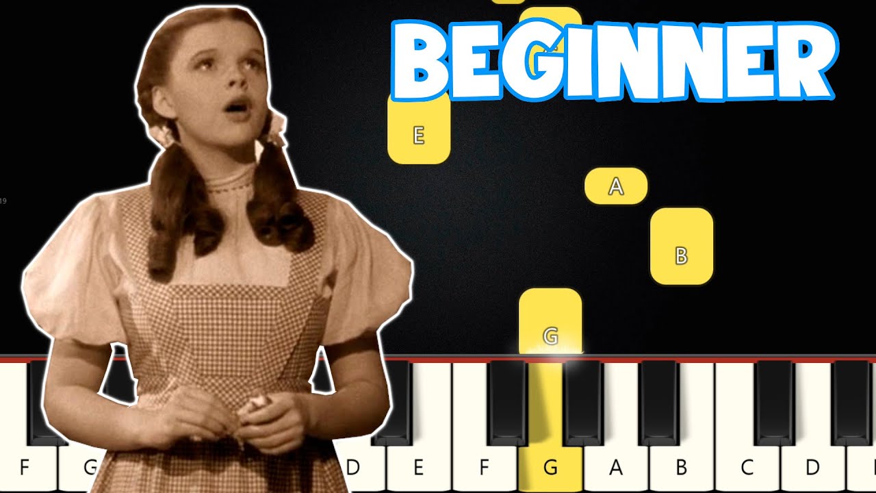 Somewhere Over The Rainbow - The Wizard Of Oz | Beginner Piano Tutorial | Easy Piano