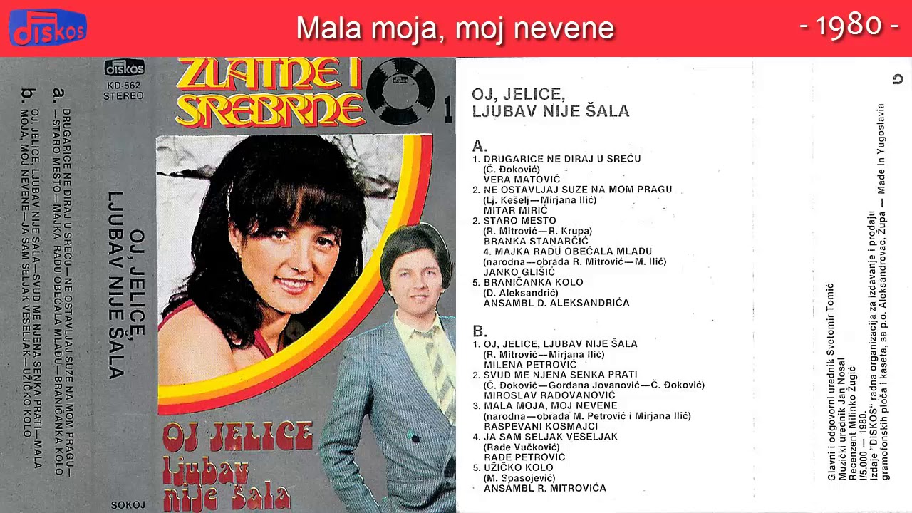 Raspevani Kosmajci - Mala moja, moj nevene - (Audio 1980)