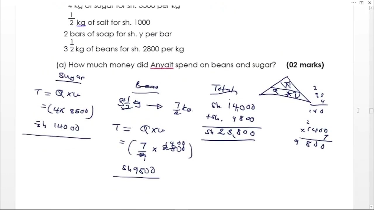 PRIMARY SEVEN P7 MUKONO  MOCK  MATHEMATICS EXAMS  2022 SECTION B part 1