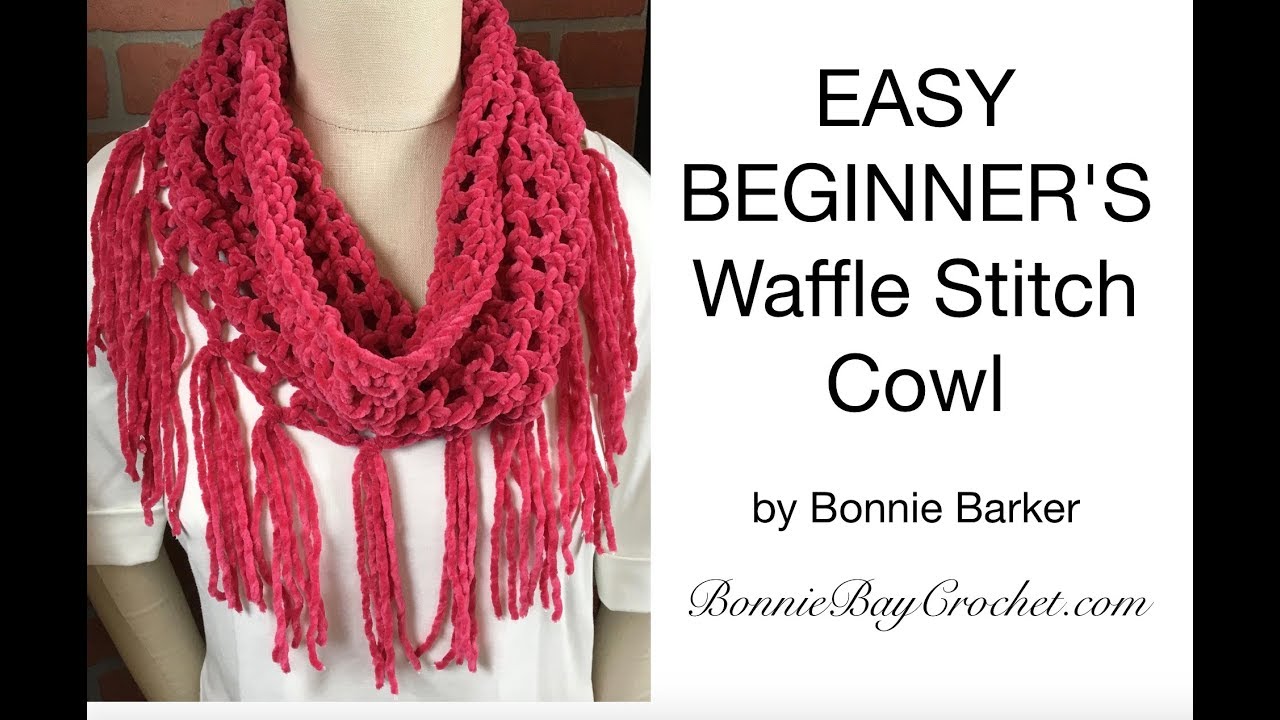 The EASY BEGINNER Waffle Stitch Cowl, by Bonnie Barker