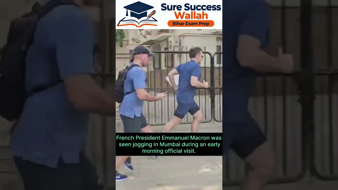 Emmanuel Macron&rsquo;s Morning Run in Mumbai 🇫🇷🏃 | Viral Visit Moment #france #paris #india #mumbai