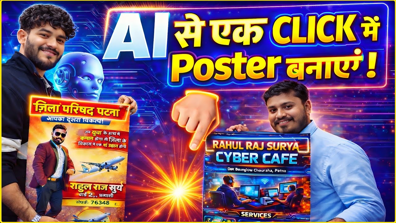 AI Se 1 Click Me Poster & Banner Design 🤯 | ChatGPT Se Professional Banner Design | Chat GPT Design