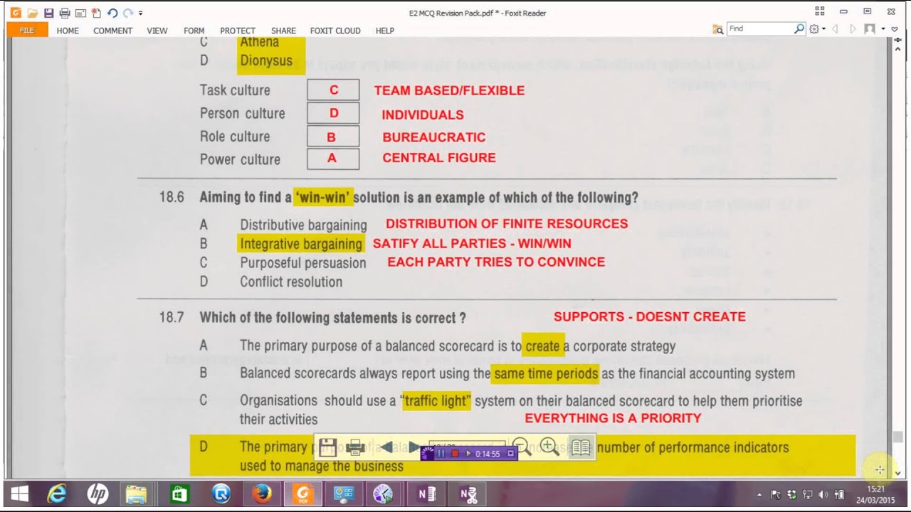 CIMA E2 BPP Mixed Bank 8 Video Tutorial