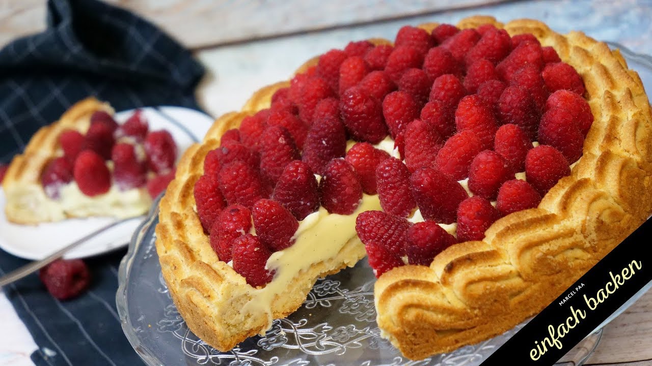 Himbeer Vanillekuchen mit Knusper Boden