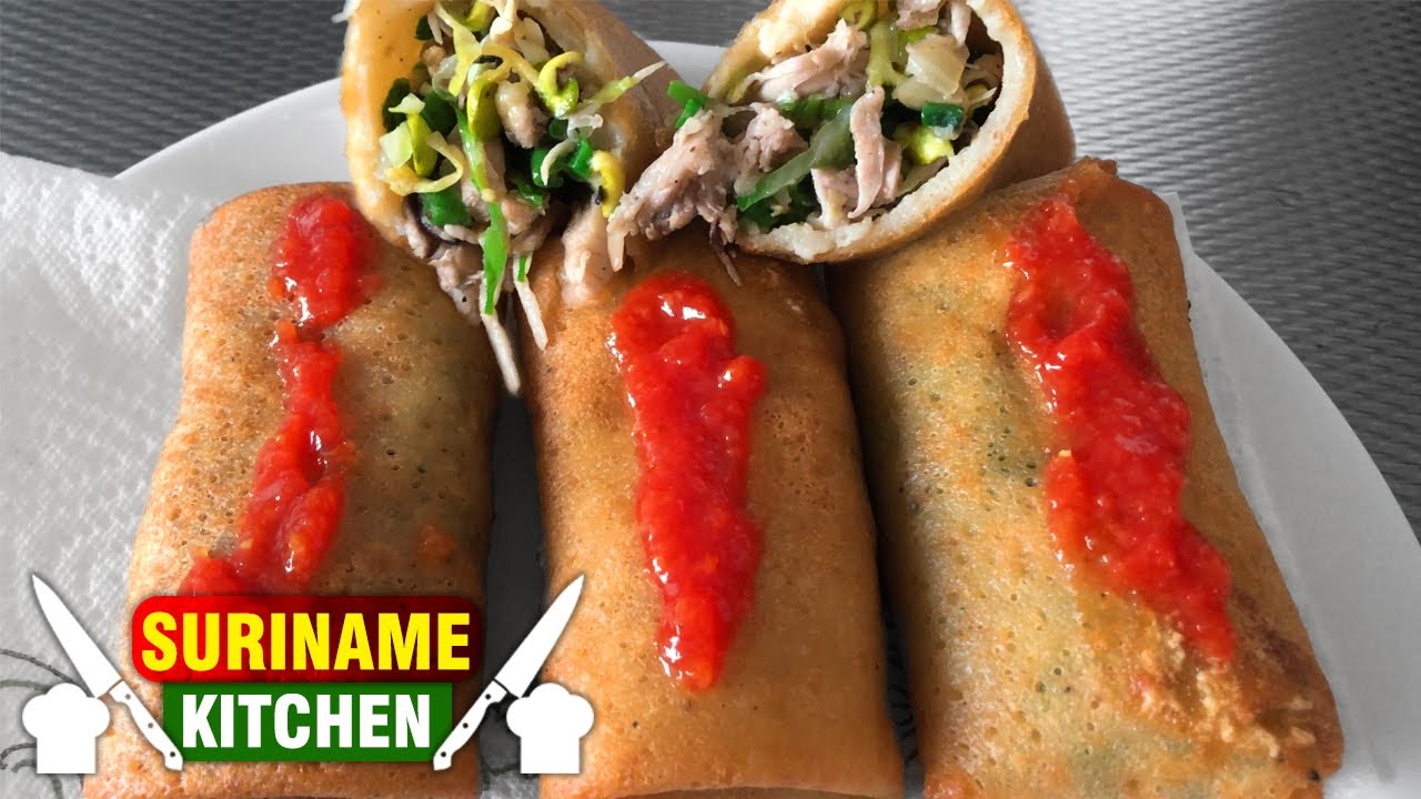 Surinaamse Loempia Maken Met Loempia Deeg En Loempia Vulling | Making Surinamese spring rolls