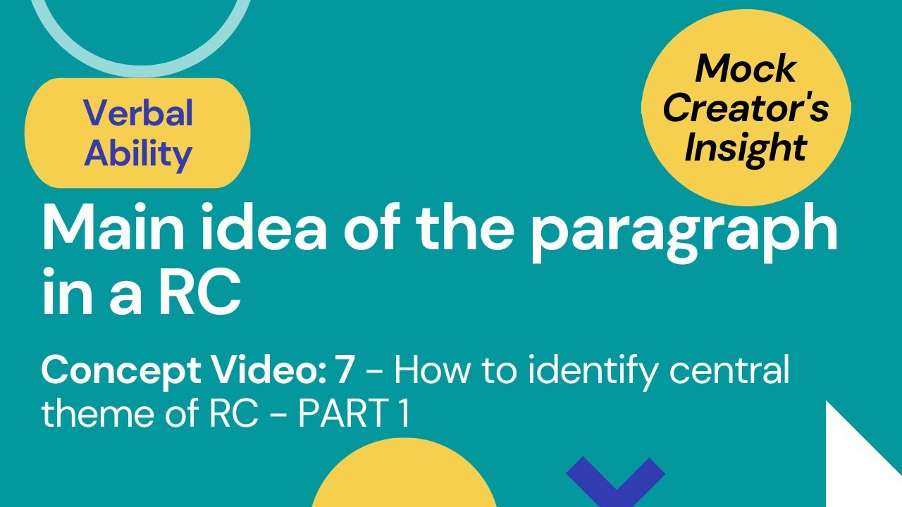Main Idea of the RC| Paragraph theme in RC| CAT Reading Comprehension| Priyasha Das