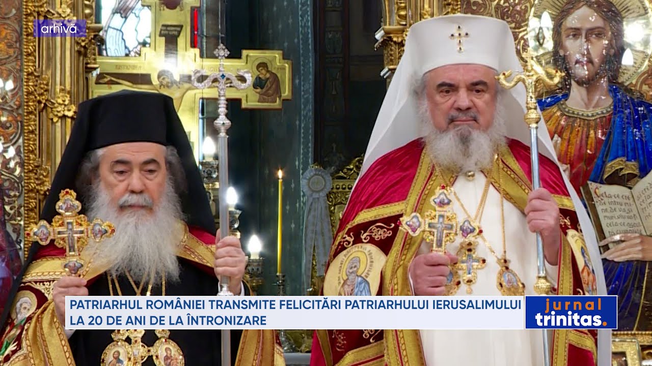 Patriarhul Rom&acirc;niei &icirc;l felicită pe Patriarhul Ierusalimului la 20 de ani de la &icirc;ntronizare