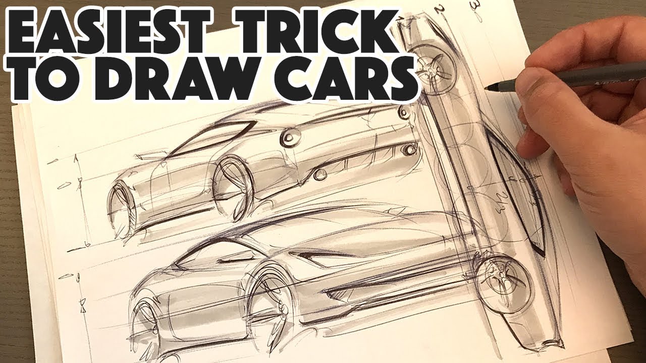 How to draw ANY car in 3 simple steps - TRY THIS
