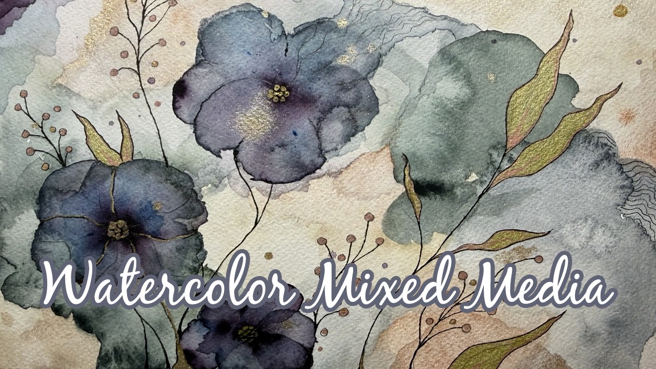 Meditative Watercolor Painting | Mixed Media Textures & Zentangle Doodles