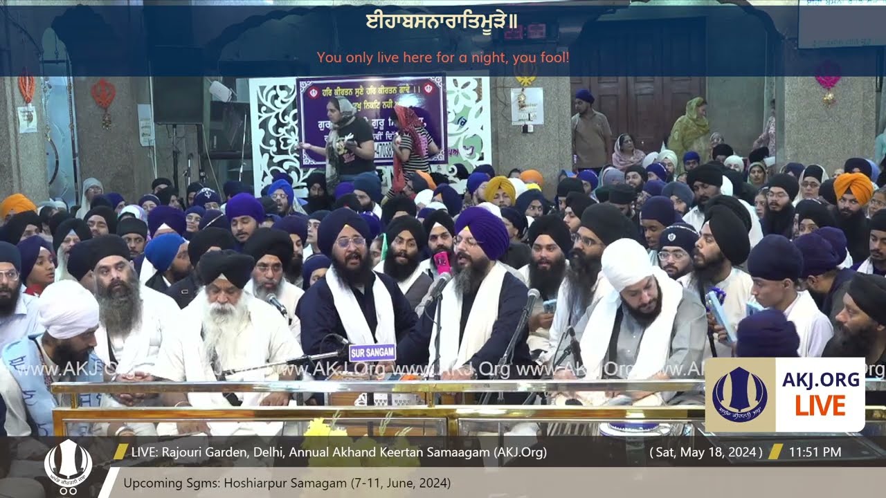 045 Delhi 18May2024 SatEve Rainsabai Keertan Bhai Gurbaldev Singh Jee Bathinda