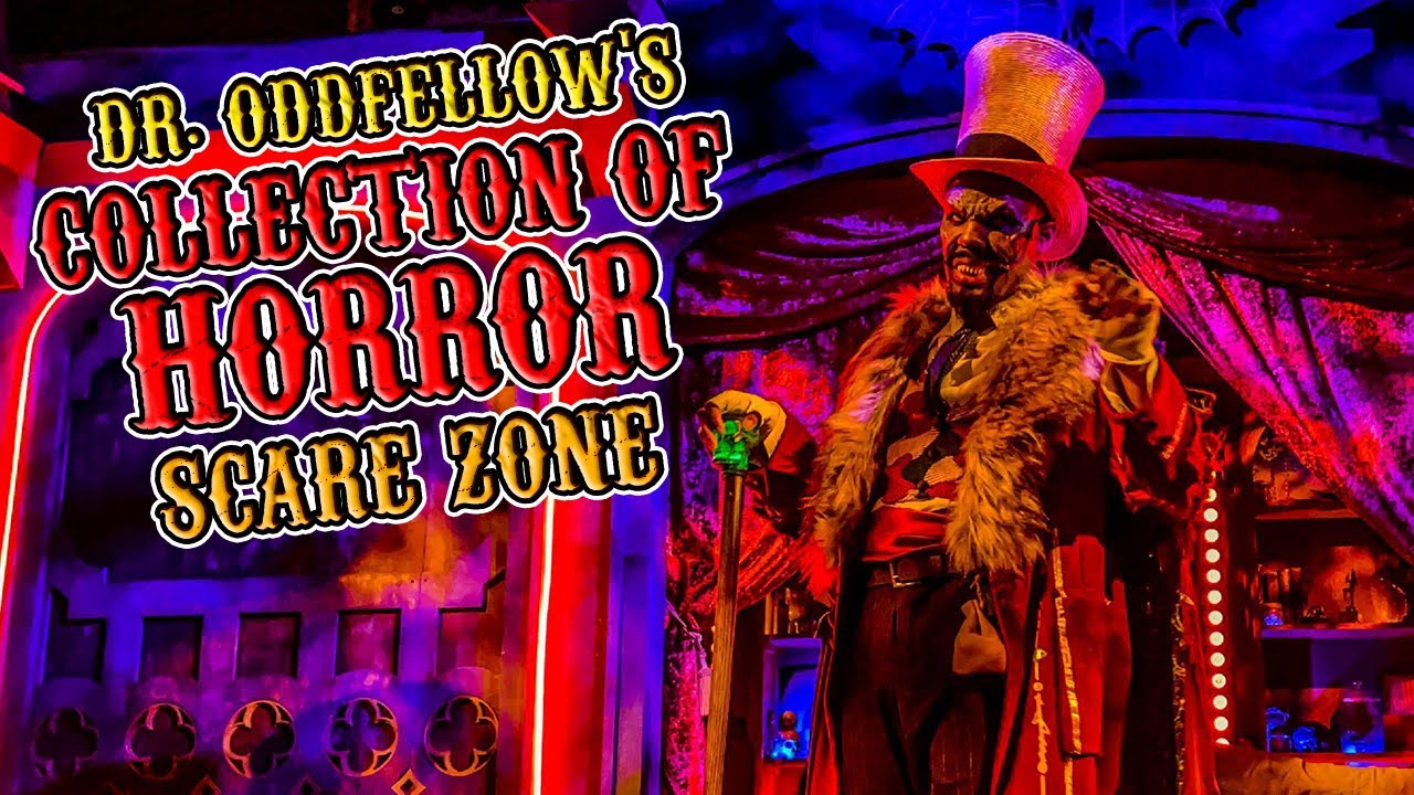 Dr. Oddfellow's Collection of Horror Scare Zone at Halloween Horror Nights 32