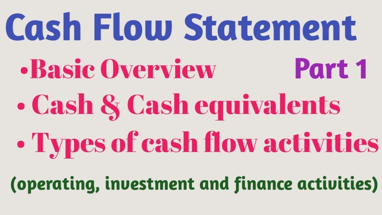 Cash flow statement | Operating activities | Investment activities| Financing activities