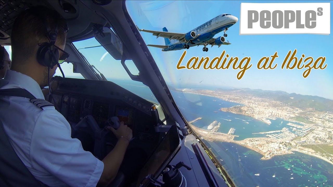 Landing at Ibiza - People's Airline Embraer170
