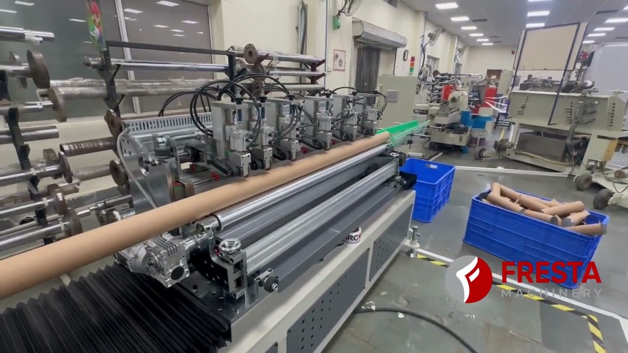 Automatic paper tube making machine with heat sealing