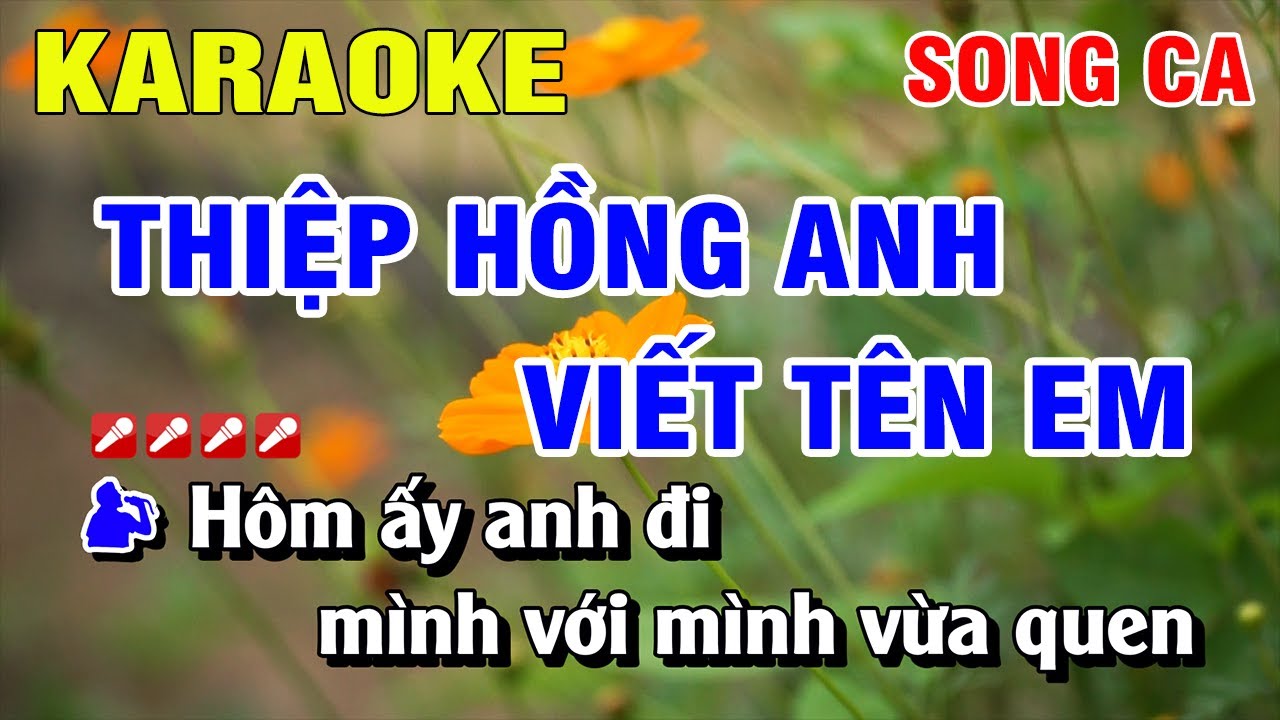 Karaoke Thiệp Hồng Anh Viết Tên Em Song Ca Nhạc Sống | Nguyễn Linh