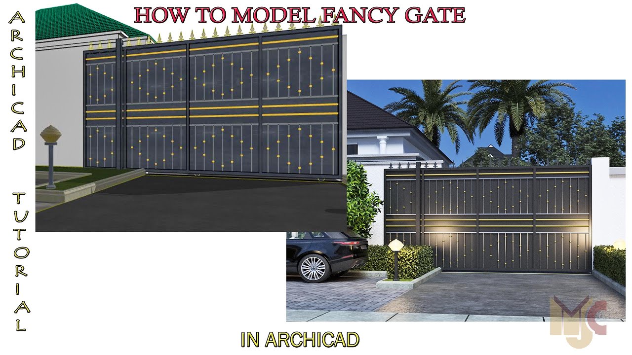 HOW TO CREATE FANCY  SLIDING GATE #graphisoft #archicad #gate
