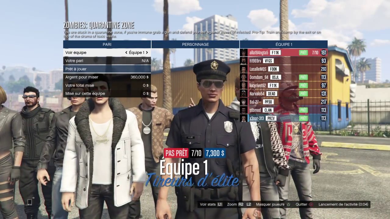 AFFRONTEMENT TEAM : ZOMBIE QUARANTAINE ZONE - GTA 5 ONLINE