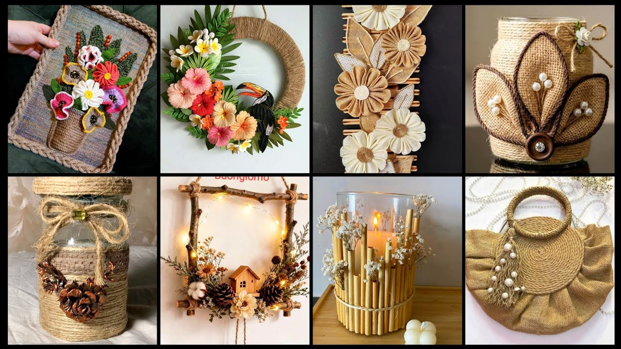 🌲Aesthetic Recycled & Rustic Home Décor | Jute, Burlap & Nature-Inspired Crafts🎄