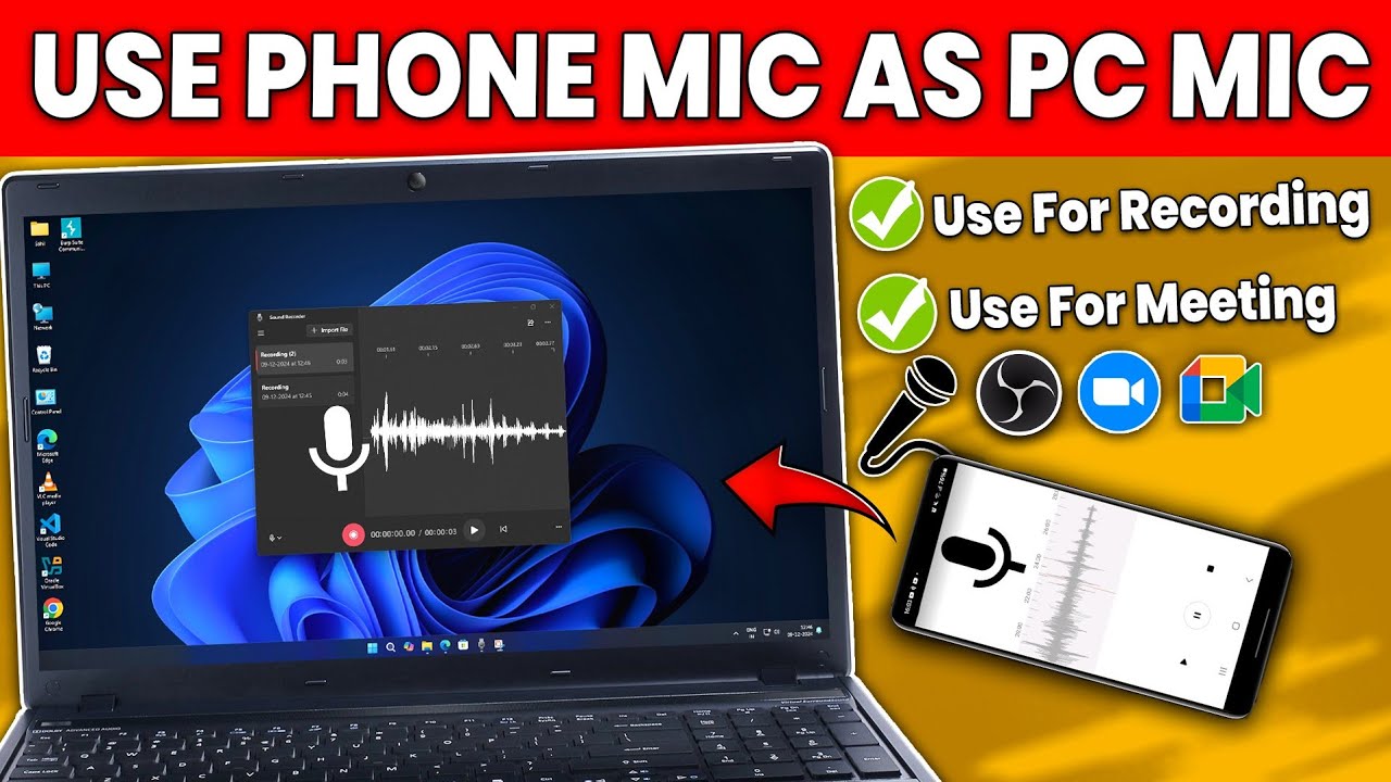 USE PHONE As MIC For PC/LAPTOP 2025🤯🎤Mobile Mic in Windows PC | Make Smartphone a Mic For PC/Laptop