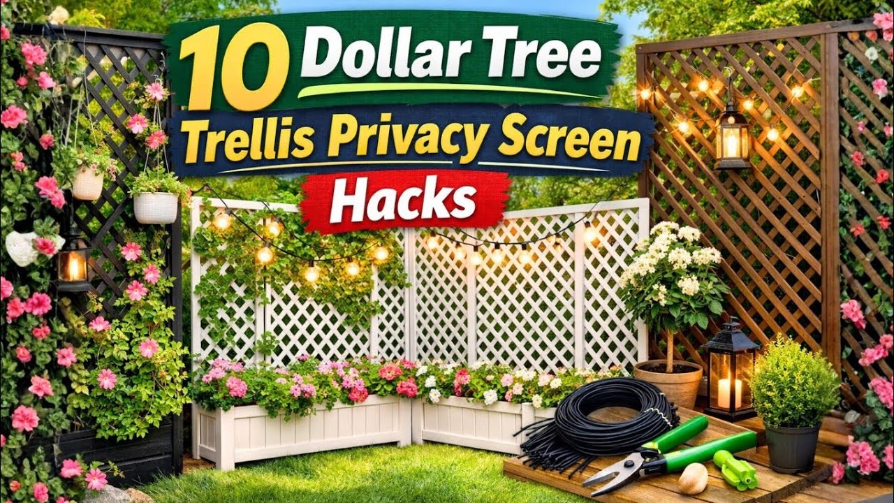 10 лайфхаков с решеткой из магазина Dollar Tree для создания потрясающего забора, обеспечивающего...