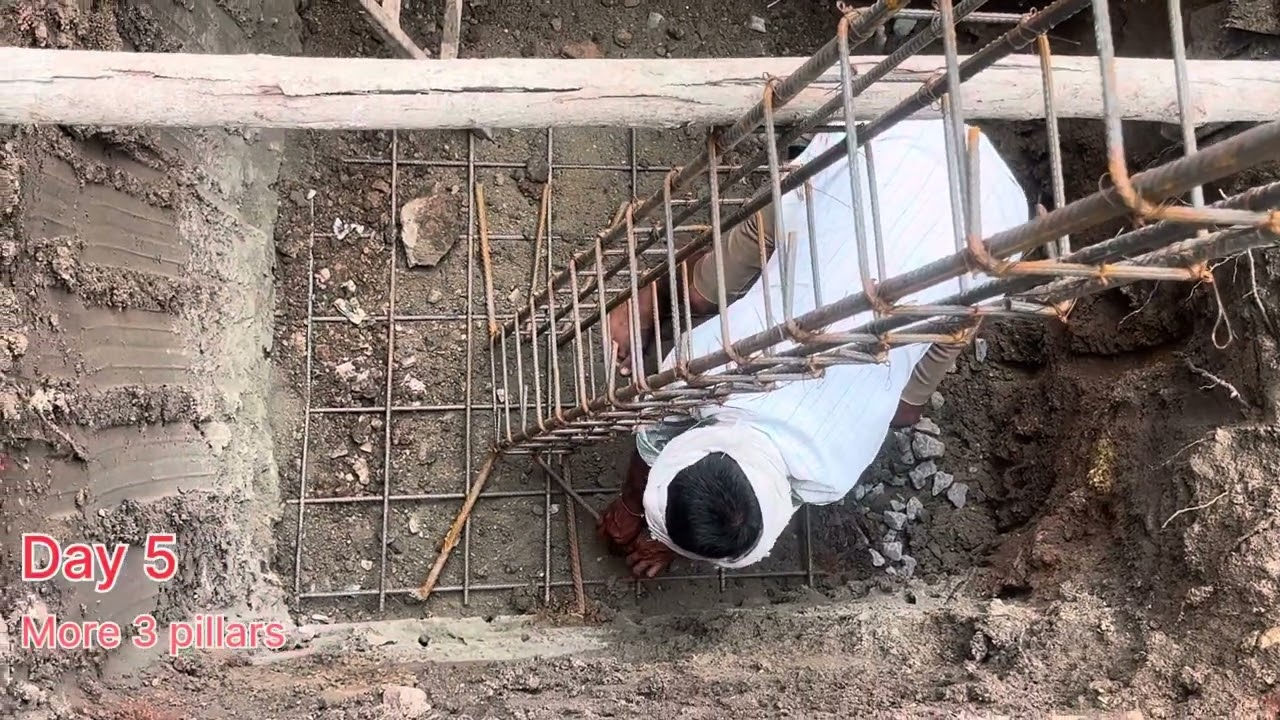 My dream house 🏠 day 5 ￼ ground level pillars completed