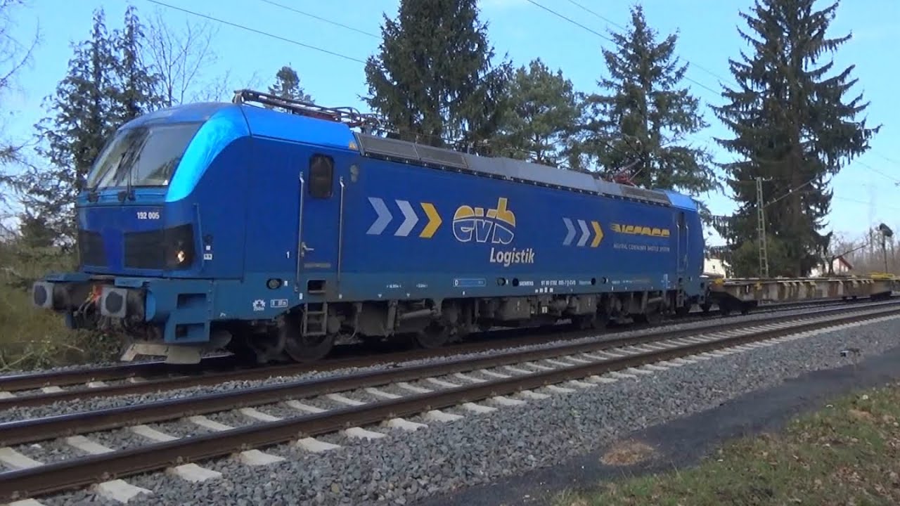 evb 192 005 mit Containern in Hanau Rauschwald