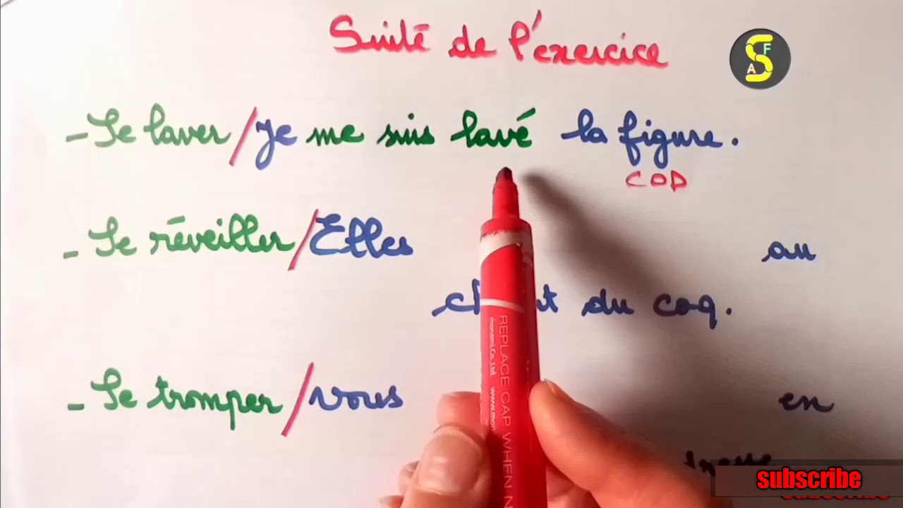 Le passé composé ( exercice et correction)مع الشرح بالعربية
